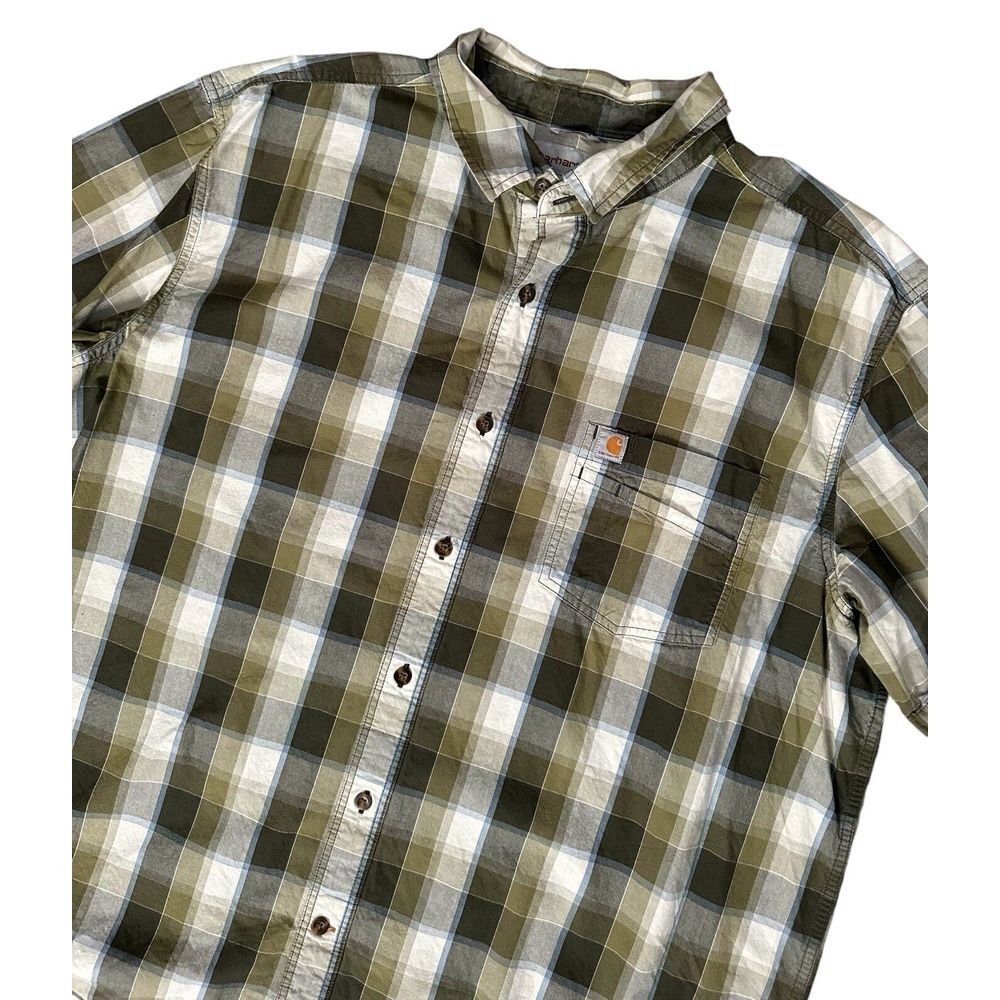 Carhartt Plaid Men's Rugged Outdoor Wear Long Sleeve Button Down Shirt -Lot Of 2 - Picture 10 of 16